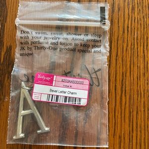 Bevel letter charm “A” from Thirty one